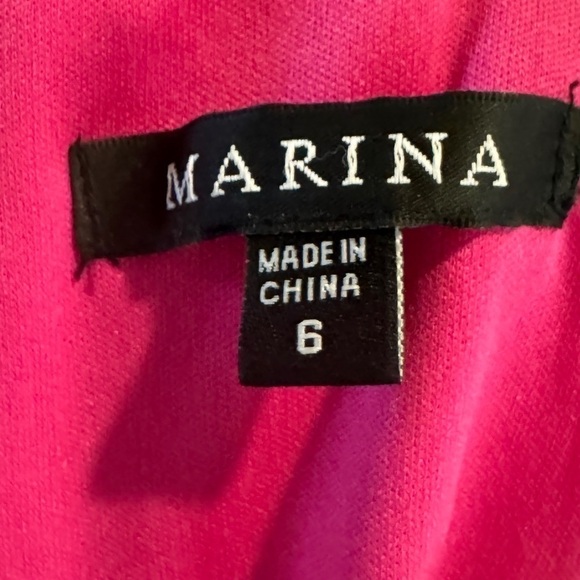 Marina Beaded Collar Midi Womens Dress Size 6 Color Fuchsia NWT - Picture 5 of 8